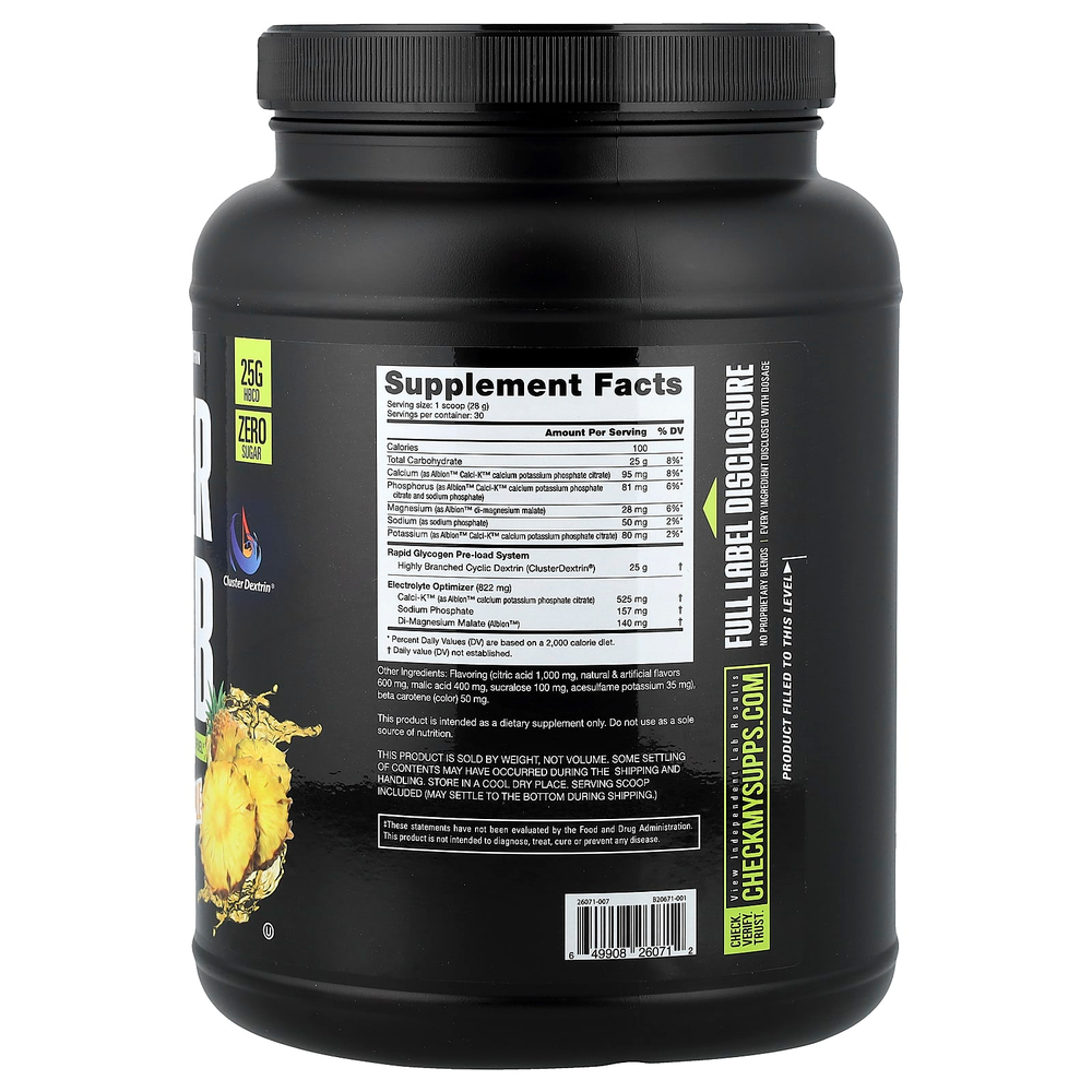 NutraBio, Super Carb, ананас, 840 г (1,9 фунта)