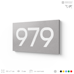 Номер на дверь 979, табличка на дверь для офиса, квартиры, кабинета, аудитории, склада, серая 120х70 мм, Айдентика Технолоджи
