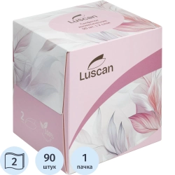 Салфетки косметические Luscan 2-слойные (90 штук в упаковке)