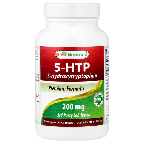 Best Naturals, 5-HTP, 200 мг, 120 вегетарианских капсул