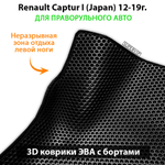 коврики ева в салон авто для renault captur i japan 12-19 от supervip