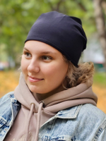 Шапка БАЙРОН 2 тонкая хлопковая трикотажная из френч-терри