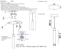 Светильник подвесной Crystal Lux CLT 036C1100 WH