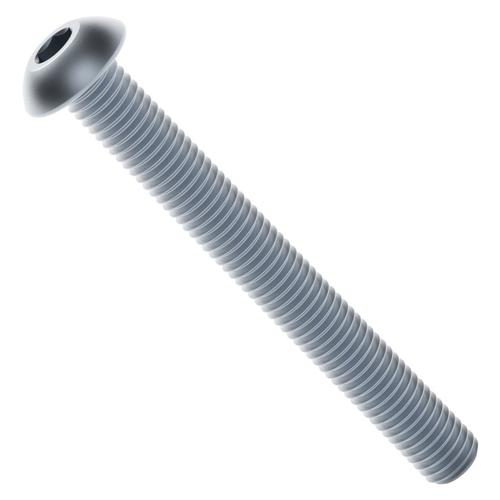 2802 Series Zinc-Plated Steel Button Head Screw (M4 x 0.7mm, 35mm Length) - 25 Pack