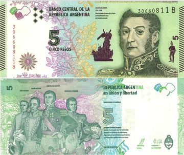 5 песо 2015 Аргентина