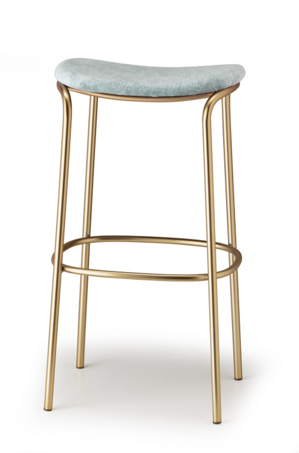 Табурет барный с обивкой Scab Design Trick Pop, матовое золото, голубой