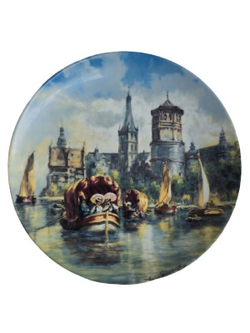 Тарелка декоративная "У Дюссельдорфской башни" Германия