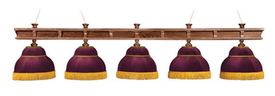 Лампа Президент 5пл. ясень (№7,бархат зеленый,бахрома желтая,фурнитура золото)