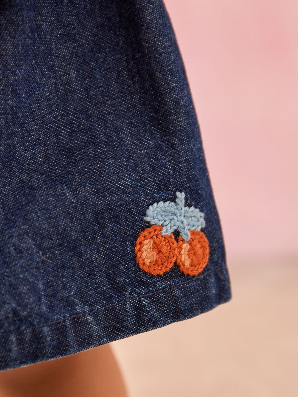 Майка и шорты джинсовые в комплекте для девочки Next E79-494, Темно-синий, Розовый, Белый