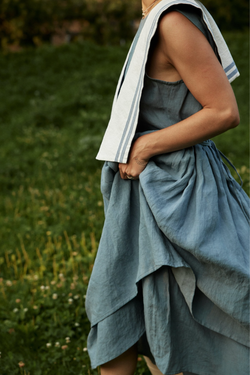 Воротничок-морячка из темно-синей крапивы