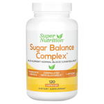 Super Nutrition, комплекс для поддержания уровня сахара с хромом, джимнемой, гинкго билоба и расторопшей, 120 растительных капсул