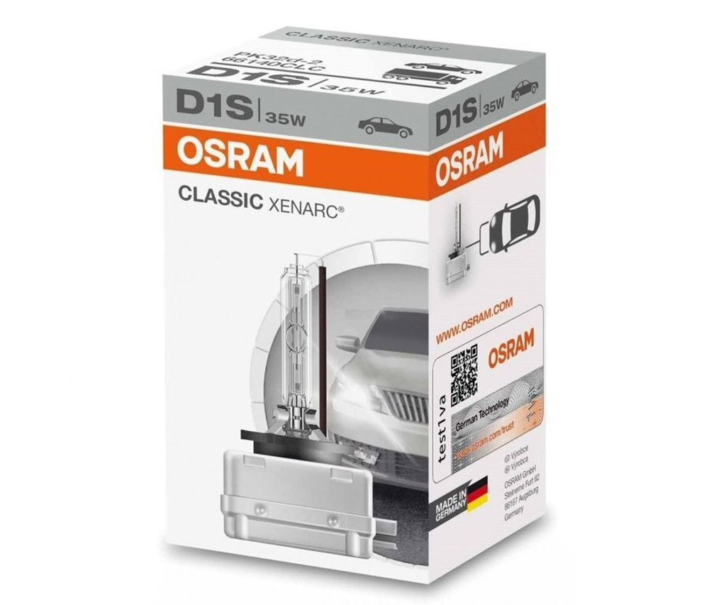 Ксеноновая лампа D1S OSRAM 66140CLC Xenarc Classic, 4100K 35W, 1шт (Germany)
