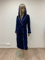 Халат женский c капюшоном HELEN Синий
