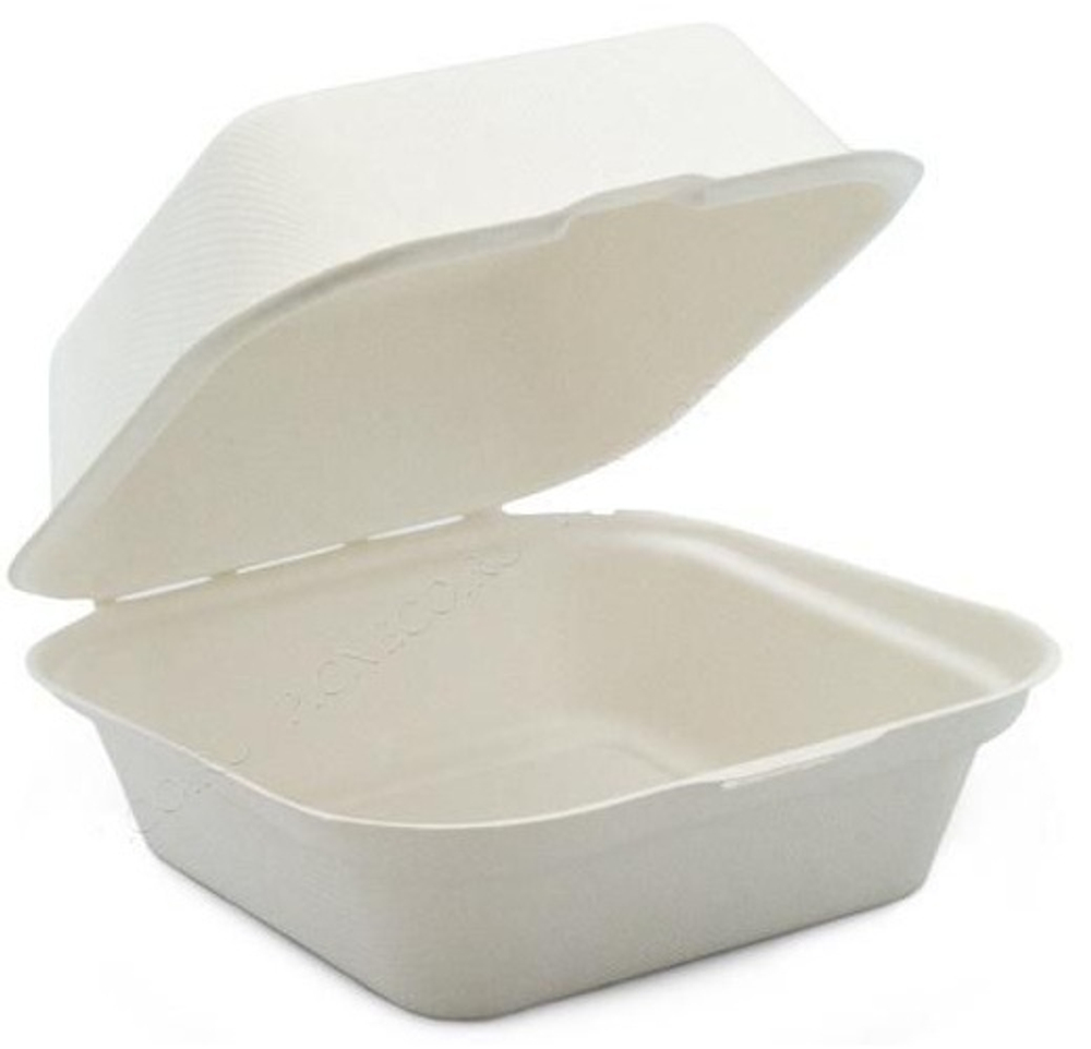 Бокс под бенто-торт 14х14х8см ГЛАДКИЙ, сахарный тростник