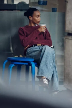 ZARA ОДНОТОННЫЙ СВИТЕР ИЗ ШЕРСТИ И АЛЬПАКИ, РОЗОВАТЫЙ