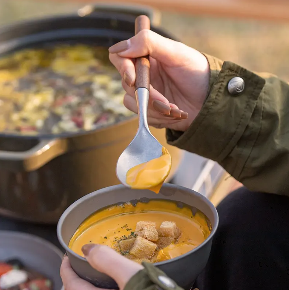 Набор столовых приборов Naturehike 5 в 1 (нож, 2 вилки, 2 ложки), нержавеющая сталь, орех, в чехле