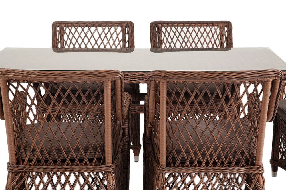 "Латте" обеденная группа плетеная, цвет коричневый