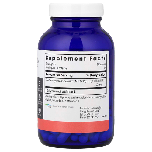 Allergy Research Group, Essential-Biotic®, сахаромицеты Буларди (Saccharomyces boulardii), 3 млрд КОЕ, 120 вегетарианских капсул