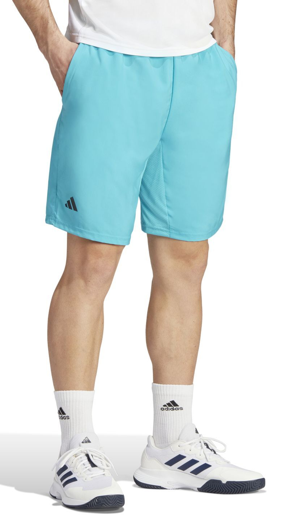 Мужские теннисные шорты Adidas Club 3-Stripes Tennis Shorts 9" - lucid cyan