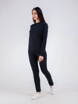 Свитшот без начеса и капюшона однотонный стильный, хлопок