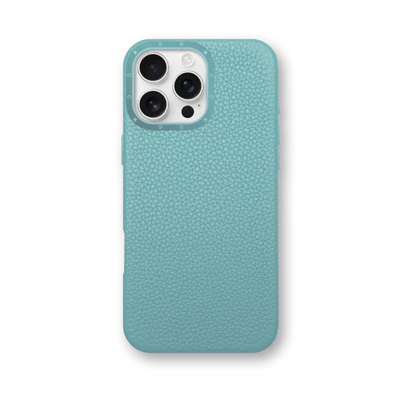 Чехол для iPhone 16 - Зернистая кожа - голубой