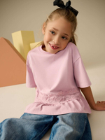 Футболка с кружевом для девочки Next E44-410, Розовый