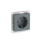 ATLASDESIGN РОЗЕТКА с заземлением без шторок, 16А, мех., быстрозажим. клем., ГРИФЕЛЬ