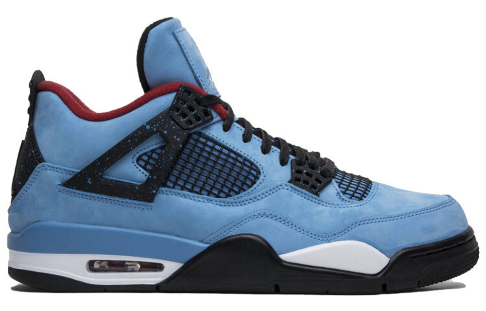 Travis Scott Cactus Jack x Jordan Air Jordan 4 wear-resistant mid-top retro basketball shoes men's ice blue