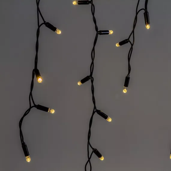 Гирлянда Бахрома 3,1*0,5 м., Тепло-Белая 220В., 120 LED, Провод Черный Каучук 2,3 мм., IP65, (ECO120-1-2WW)