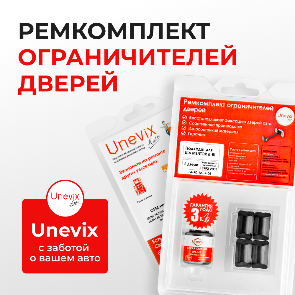 Ремкомплект ограничителей дверей KIA MENTOR (I-II) FA (2 двери, тип 20) 1992-2004
