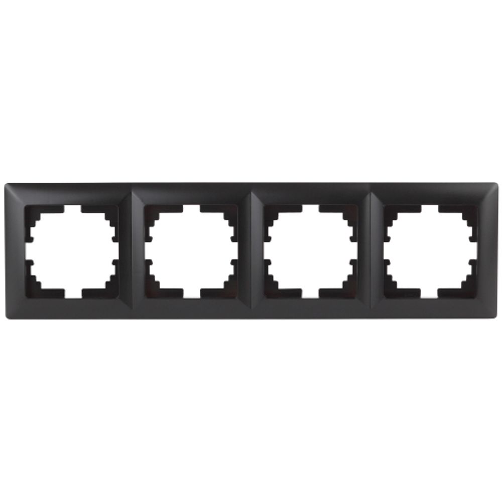 Рамка для розеток и выключателей Intro Solo 4-504-05 на 4 поста, СУ, антрацит