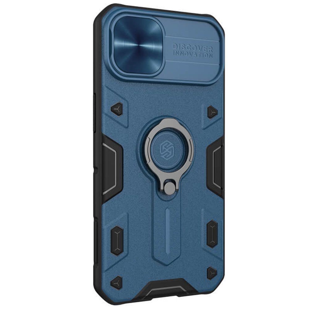 Противоударный чехол с кольцом и защитой камеры Nillkin CamShield Armor Case для iPhone 13