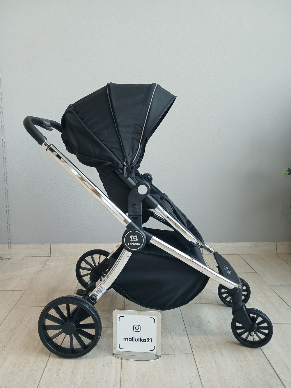 Коляска модульная  3в1 Baby shell (Black/Silver Chrome BBS-007)