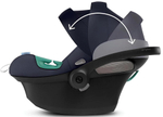 Коляска Cybex Priam IV Chrome Brown complete Aton S2 Ocean Blue Base One 4 в 1 Leaf Green