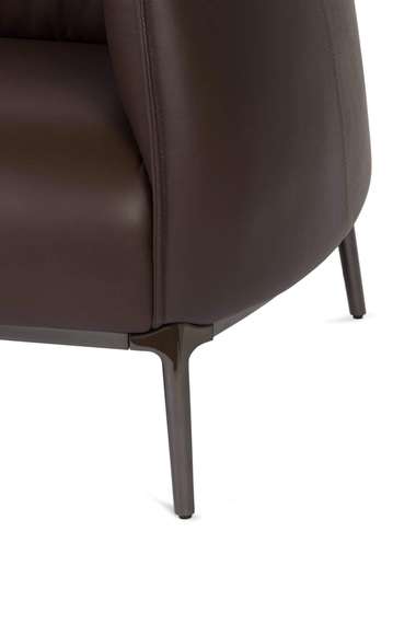 Двухместный диван Gun 150 см, тёмно-коричневая натуральная кожа