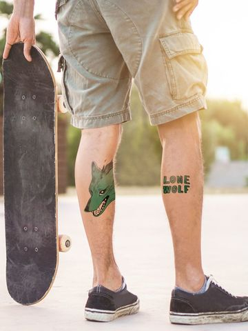 «Lone Wolf» Одинокий Волк. Набор из 30 татуировок