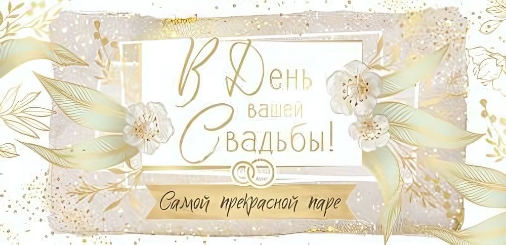 Конверт для денег 170хх82мм. С Днем свадьбы!&quot; (Сфера)