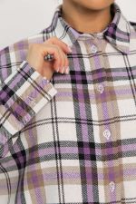 Рубашка оверсайз Дарика (бело-сиреневая) Б14253-30М LT Collection