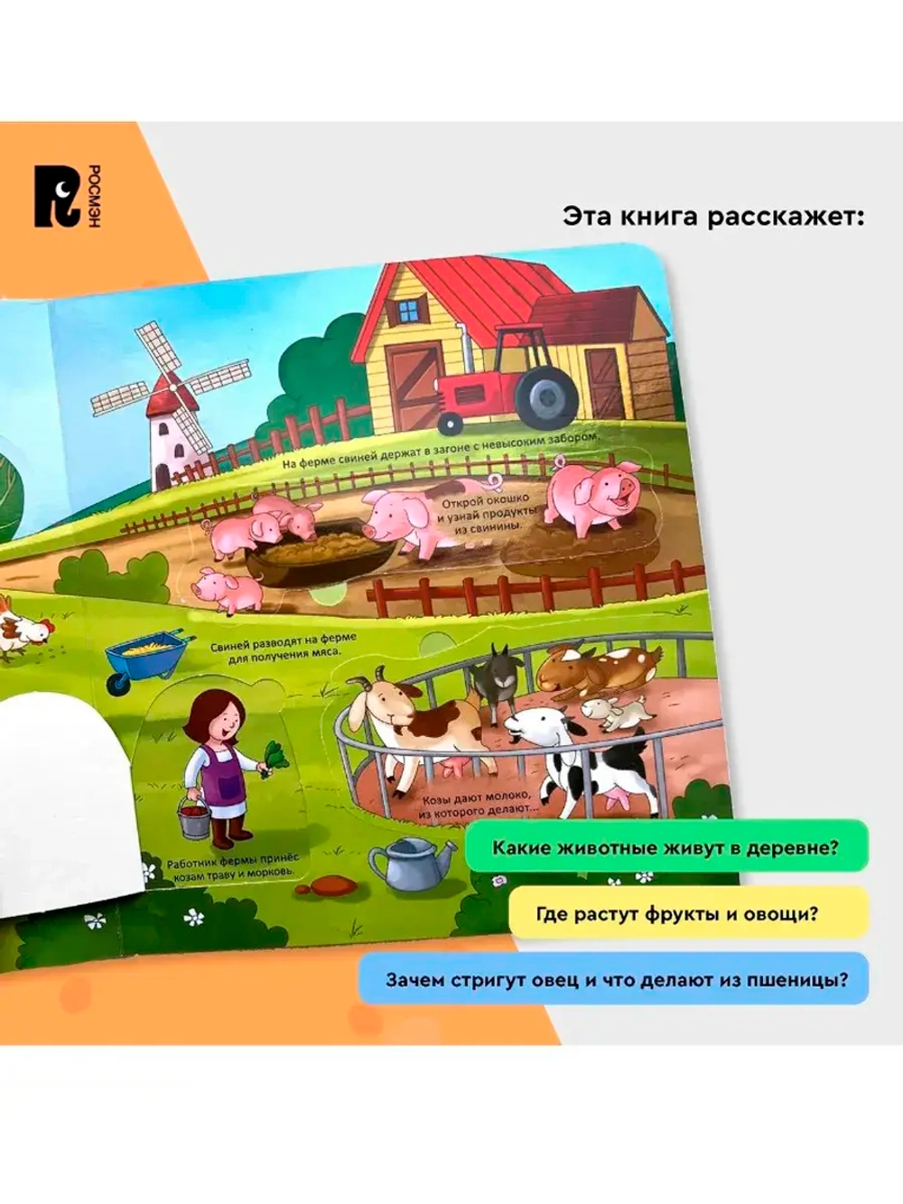 Книга Энциклопедия с окошками В деревне