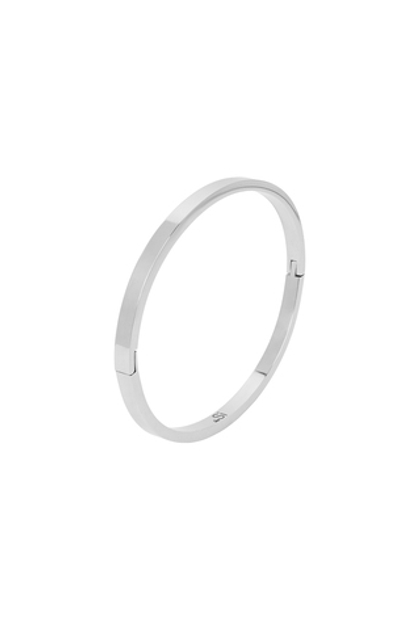 Браслет стальной тонкий: в серебристом цвете