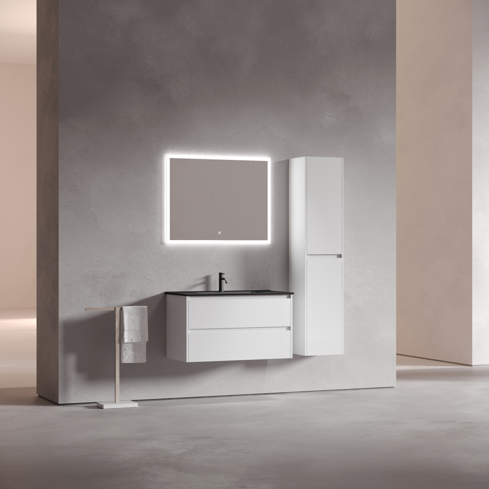 Тумба подвесная под раковину Sancos Libra, белый глянец 890х450х500 мм