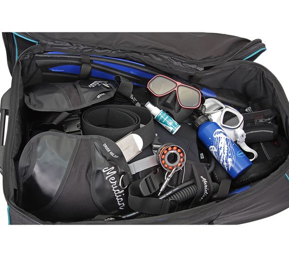 Сумка FanDiver на колесах черный/бирюзовый 100 л