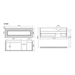 Тумба подвесная SANCOS Very  правая 1195х445х406, c одним  ящиком оснащенным доводчиками, Beige Soft , арт.VR120RCE