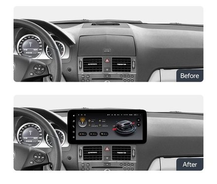 Магнитола Mercedes-Benz C-класс W204 2007-2011 (поддержка меню NTG 4.0) - Teyes LUX ONE ROUND монитор 12.3" 2K QLED на Android 10, CarPlay, 4G SIM-слот