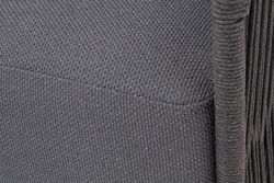 "Лугано" кресло плетеное из роупа, каркас алюминий темно-серый (RAL7024) муар, роуп темно-серый круглый, ткань темно-серая YB25-0027