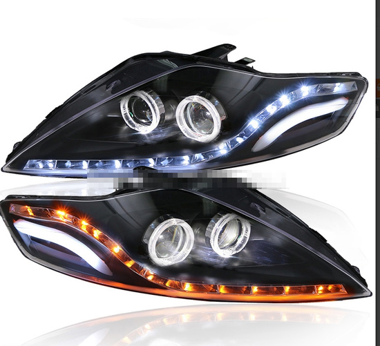 Передние фары Форд Мондео 4 2007-2013 V1 type [Комплект Л+П; ходовые огни; динамичный поворотник; электрокорректор; би LED линза]