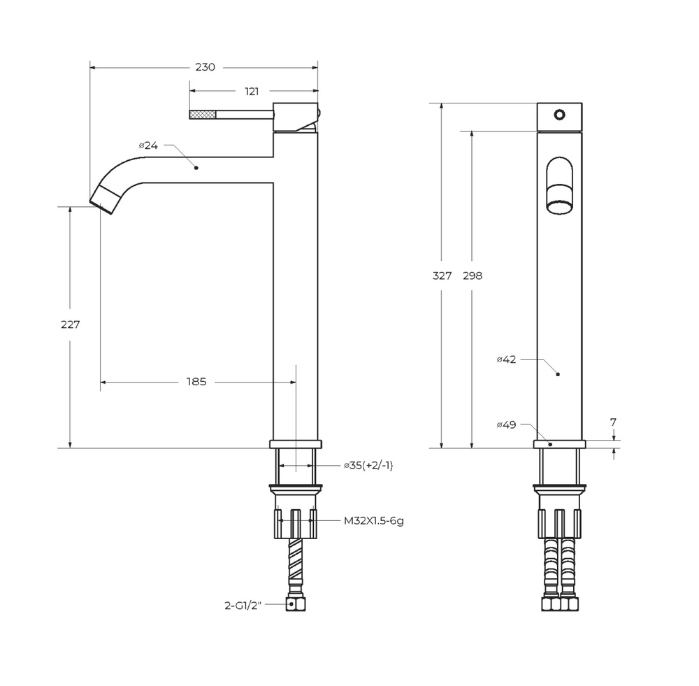 Смеситель для накладной раковины Cezares RELAX-LC1-GM-W0 без донного клапана