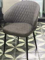 Стул М-City DISAUR Хилт поворотный на 360 градусов, B22 Серый, Велюр, Черный каркас