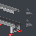Трап для душа линейный, универсальный затвор Cut Gradient, 80 см AM.PM MasterFlow W01SC-P11-080-01SB