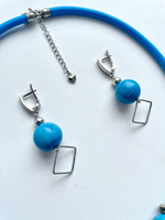 Комплект украшений из муранского стекла: колье, серьги